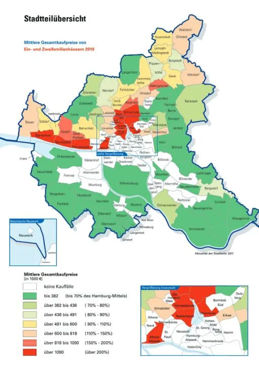 Bodenrichtwert Karte aus Hamburg